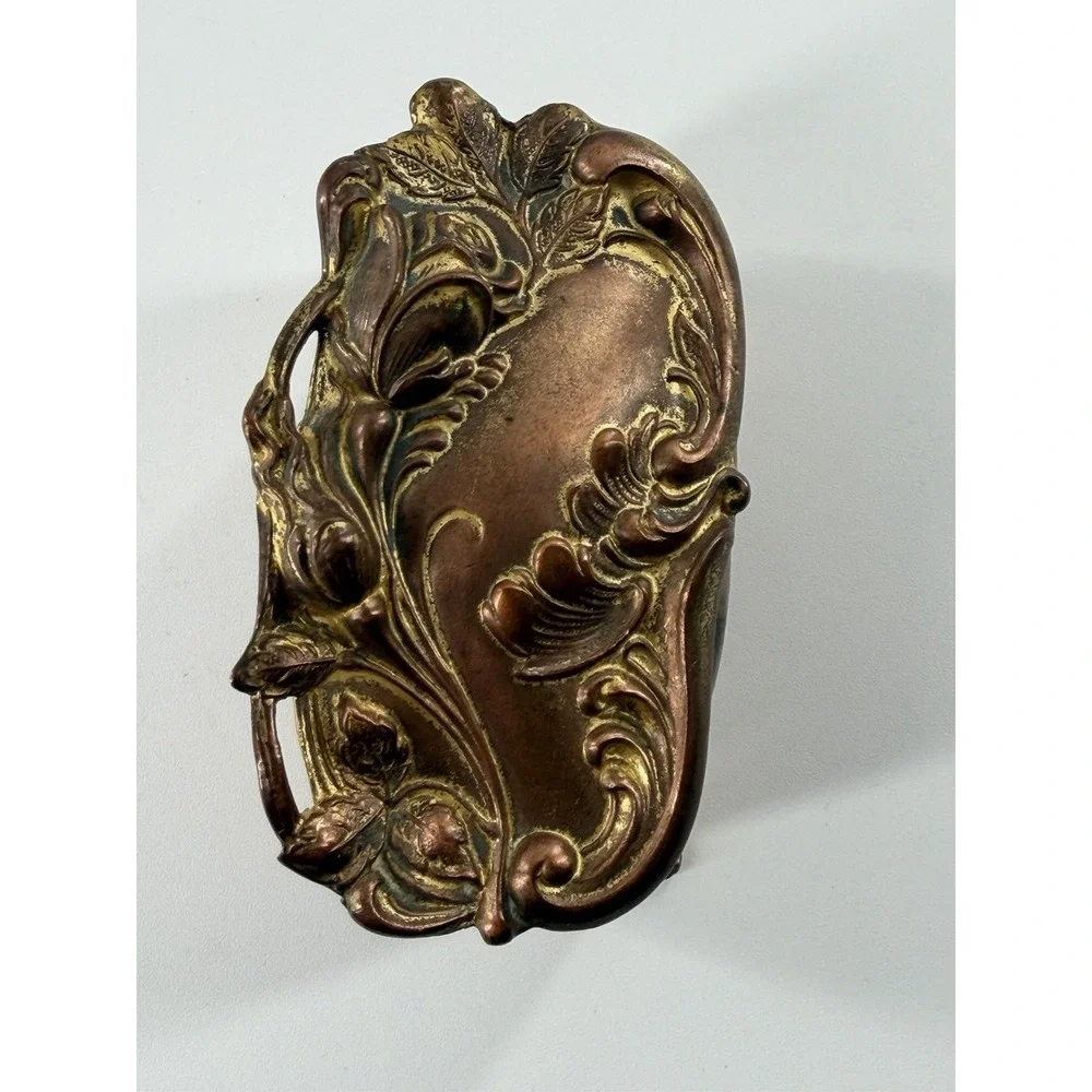 Antique Jennings Bros JB Art Nouveau Jewelry Casket Trinket Box Footed